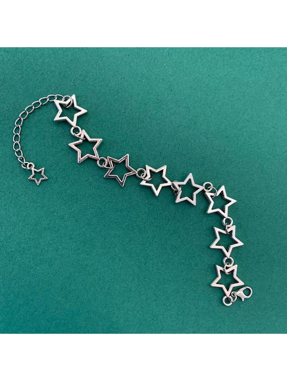 Cyber Y2k style silver star bracelet. Adjustable. Cool design. Nice quality and